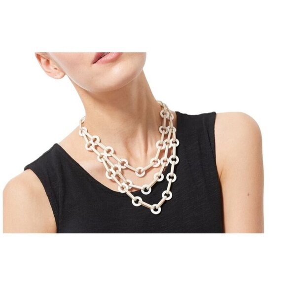 Chico's Mother of Pearl Multistrand Contemporary Necklace $69 - Picture 2 of 3